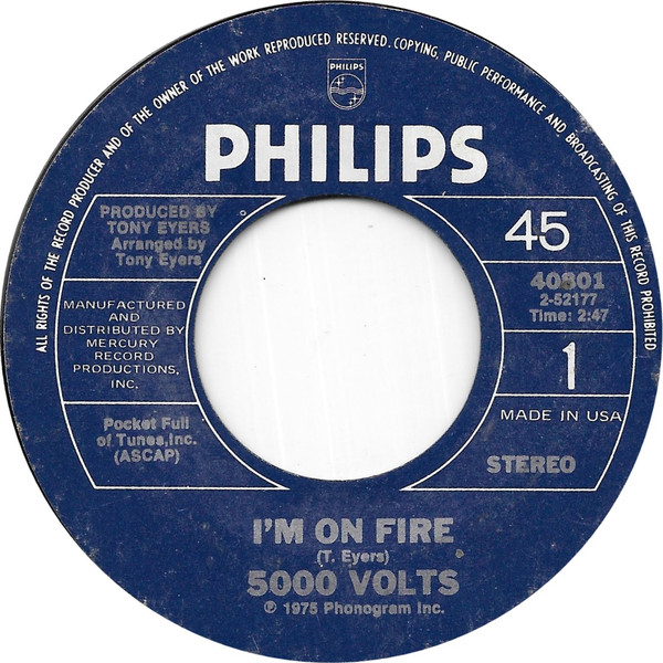  I'm On Fire/ Still On Fire 45 Record 