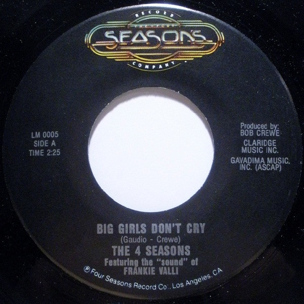  Big Girls Don't Cry 45 Record 