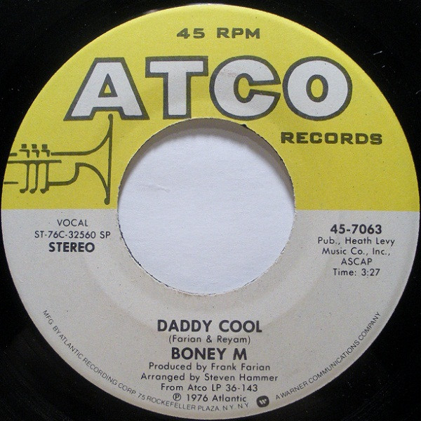  Boney M -- Daddy Cool/ Lovin' or Leavin', 1977 (M) 45 rpm record with factory sleeve, $10.00 - Click for bigger image and more info 