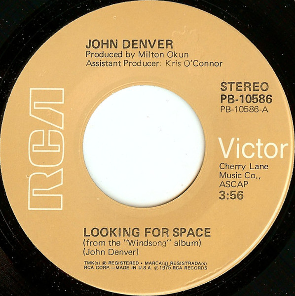  John Denver -- Looking For Space/ Windsong, 1976 (M-) 45 rpm record with factory sleeve, $6.00 - Click for bigger image and more info 