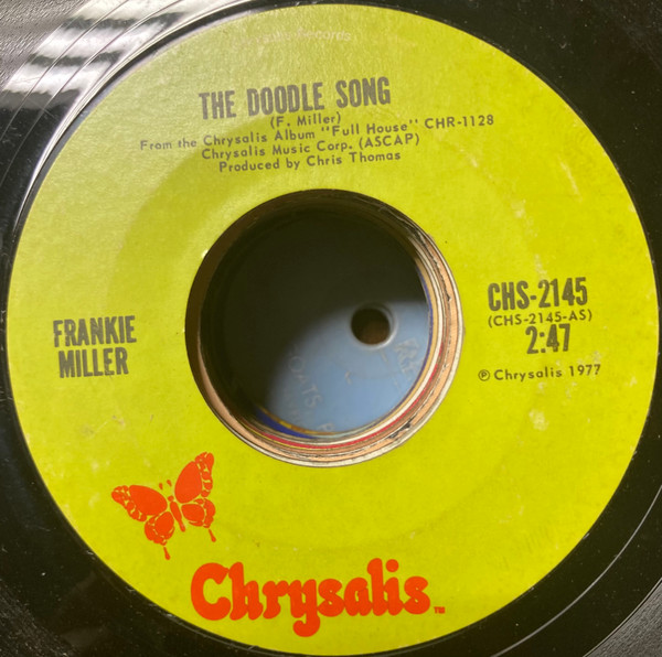  Frankie Miller -- The Doodle Song/ I'll Never Live In Vain, 1977 (M) 45 rpm record, $7.00 - Click for bigger image and more info 