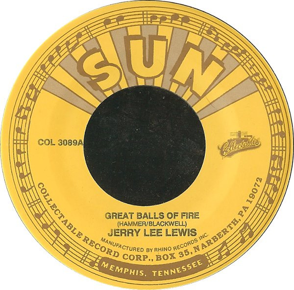  Jerry Lee Lewis -- Great Balls Of Fire, 1957 (M) 45 rpm record, $10.00 - Click for bigger image and more info 