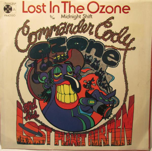  Commander Cody and His Lost Planet Airmen -- Lost In The Ozone/ Midnight Shift, 1972 (M-) 45 rpm record with picture sleeve, $15.00 - Click for bigger image and more info 