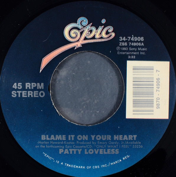  Blame It On Your Heart/ What's A Broken Heart 45 Record 