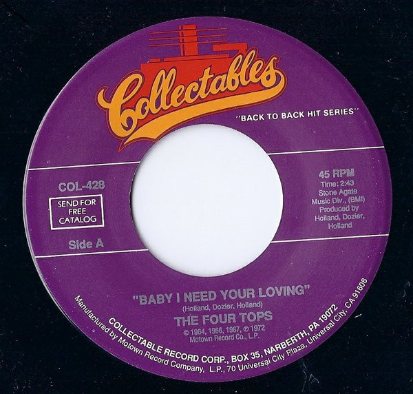  Baby I Need Your Loving 45 Record 