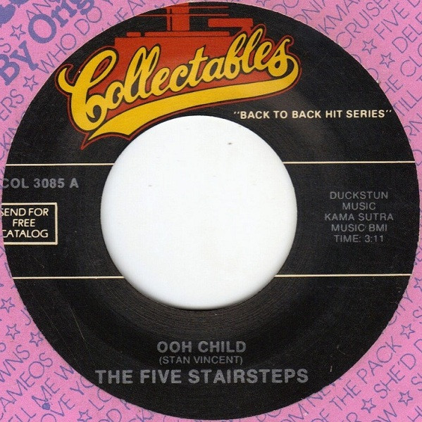  Five Stairsteps -- O-o-h Child, 1970 (M) 45 rpm record with factory sleeve, $12.00 - Click for bigger image and more info 