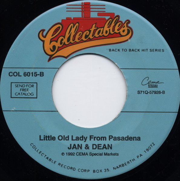  Jan & Dean -- Little Old Lady (From Pasadena), 1964 (M) 45 rpm record, $9.00 - Click for bigger image and more info 