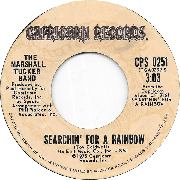  Marshall Tucker Band -- Searchin' For A Rainbow/ Walkin' and Talkin', 1977 (M-) 45 rpm record, $10.00 - Click for bigger image and more info 