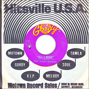 Classic Northern Soul, Motown Style 45 Record: The Temptations -- All I ...