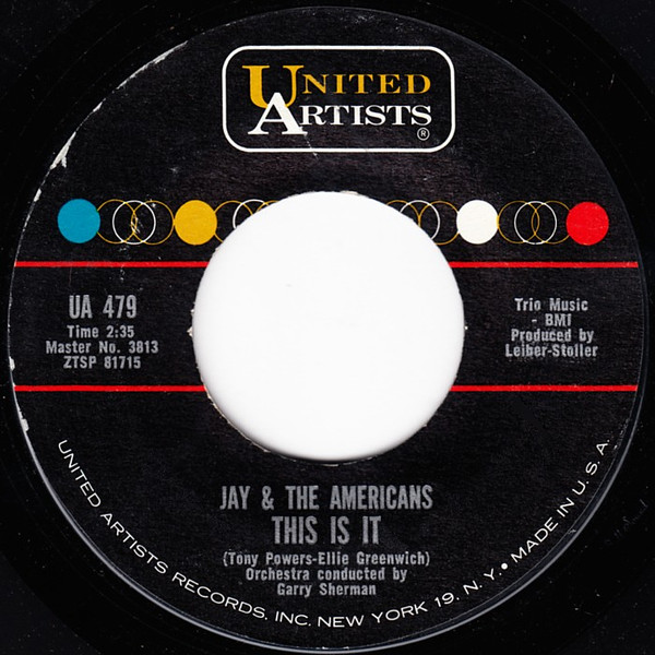  Jay & The Americans -- This Is It/ It's My Turn To Cry, 1962 (M-) 45 rpm record with factory sleeve, $16.00 - Click for bigger image and more info 