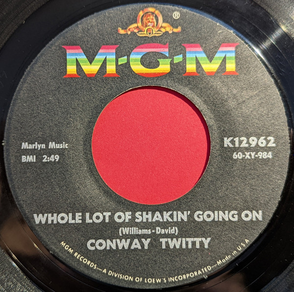  Conway Twitty -- Whole Lot Of Shakin' Going On/ The Flame, 1960 (M-) 45 rpm record, $14.00 - Click for bigger image and more info 